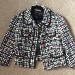 Express Chanel style tweed blazer